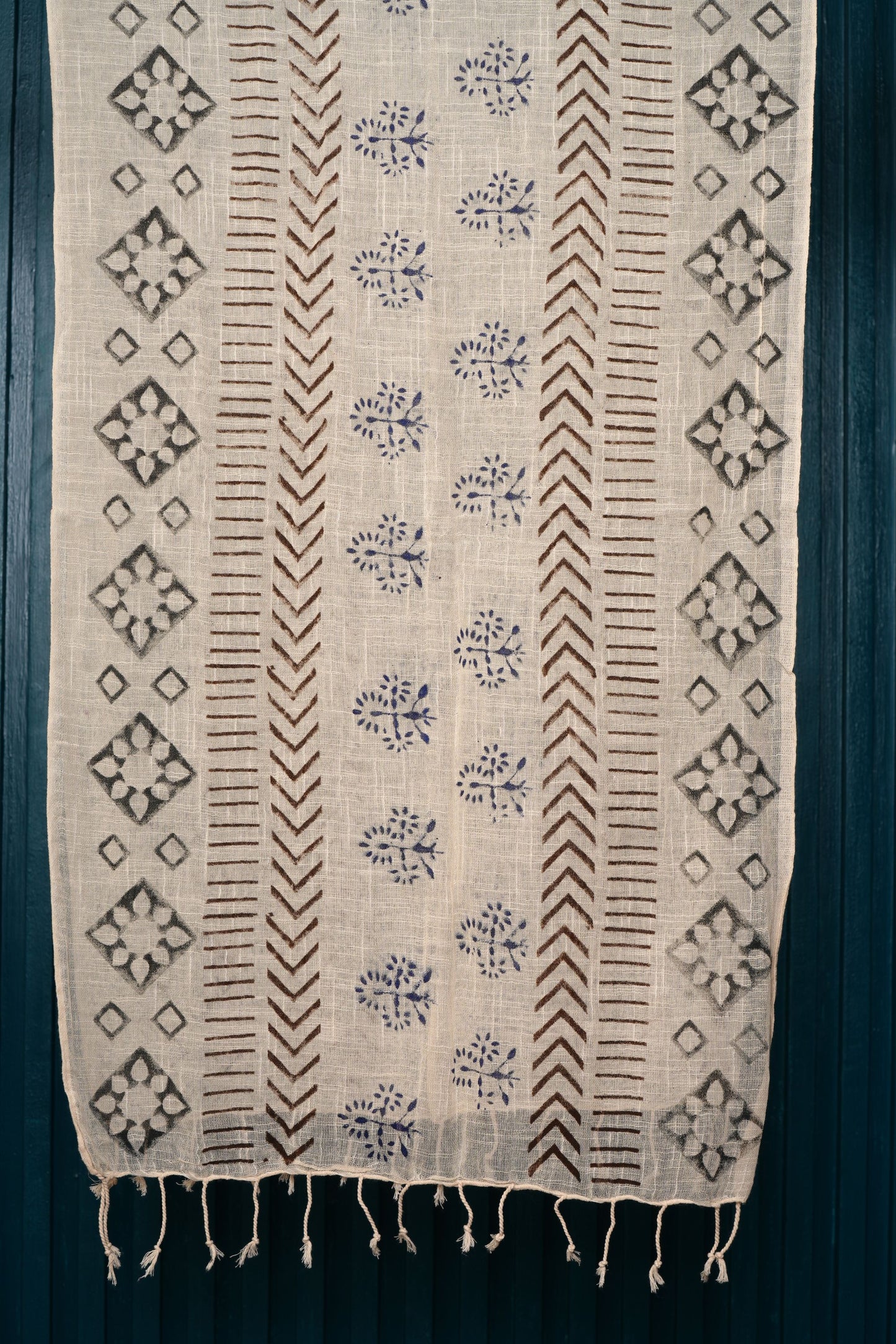 Cotton Hand-Block Printed Organic Scarf / Sarong