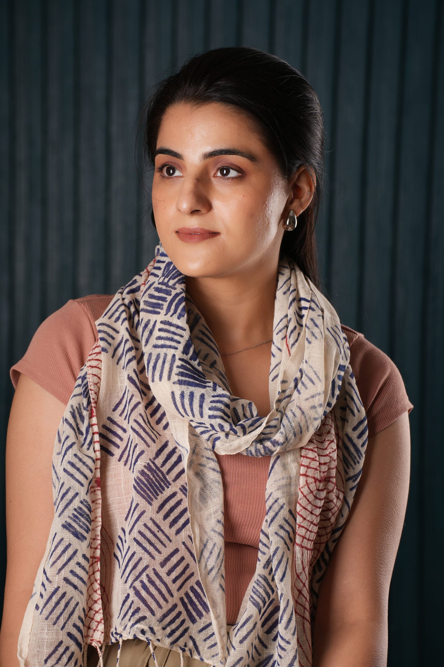 Cotton Hand-Block Printed Organic Scarf / Sarong