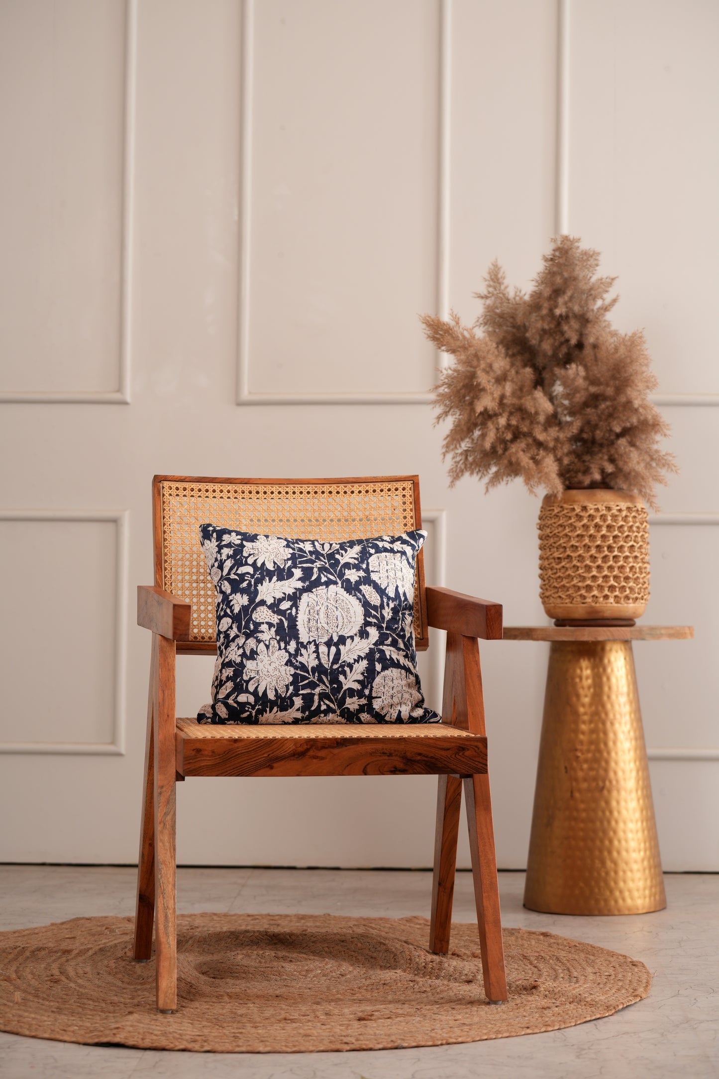Cotton Kantha Pillowcase - Blue