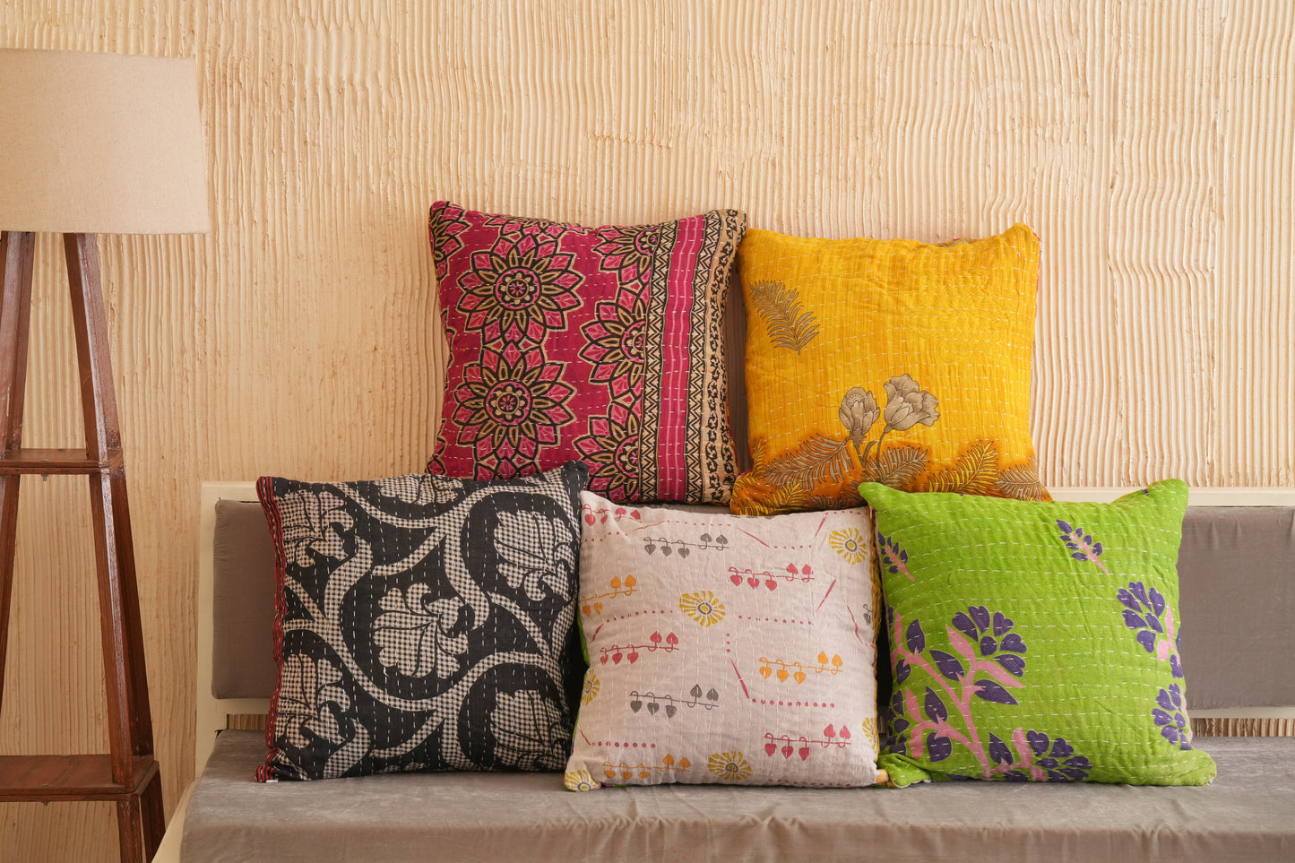 Wholesale Lot Handmade Vintage 16" x 16" Kantha Cushion Covers