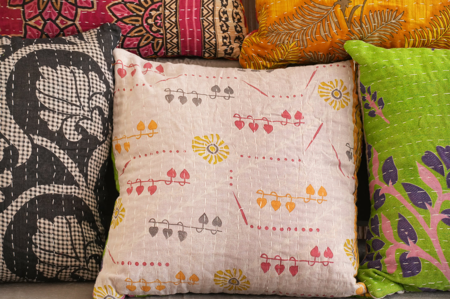 Wholesale Lot Handmade Vintage 16" x 16" Kantha Cushion Covers