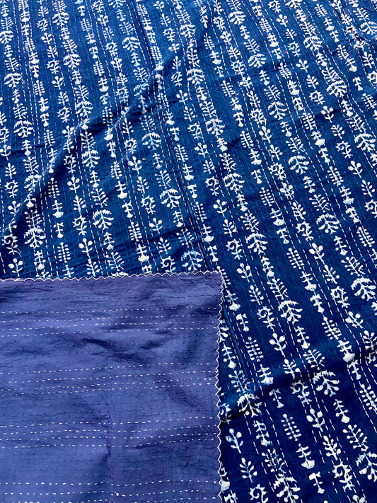 Rare Indigo Kantha Throw
