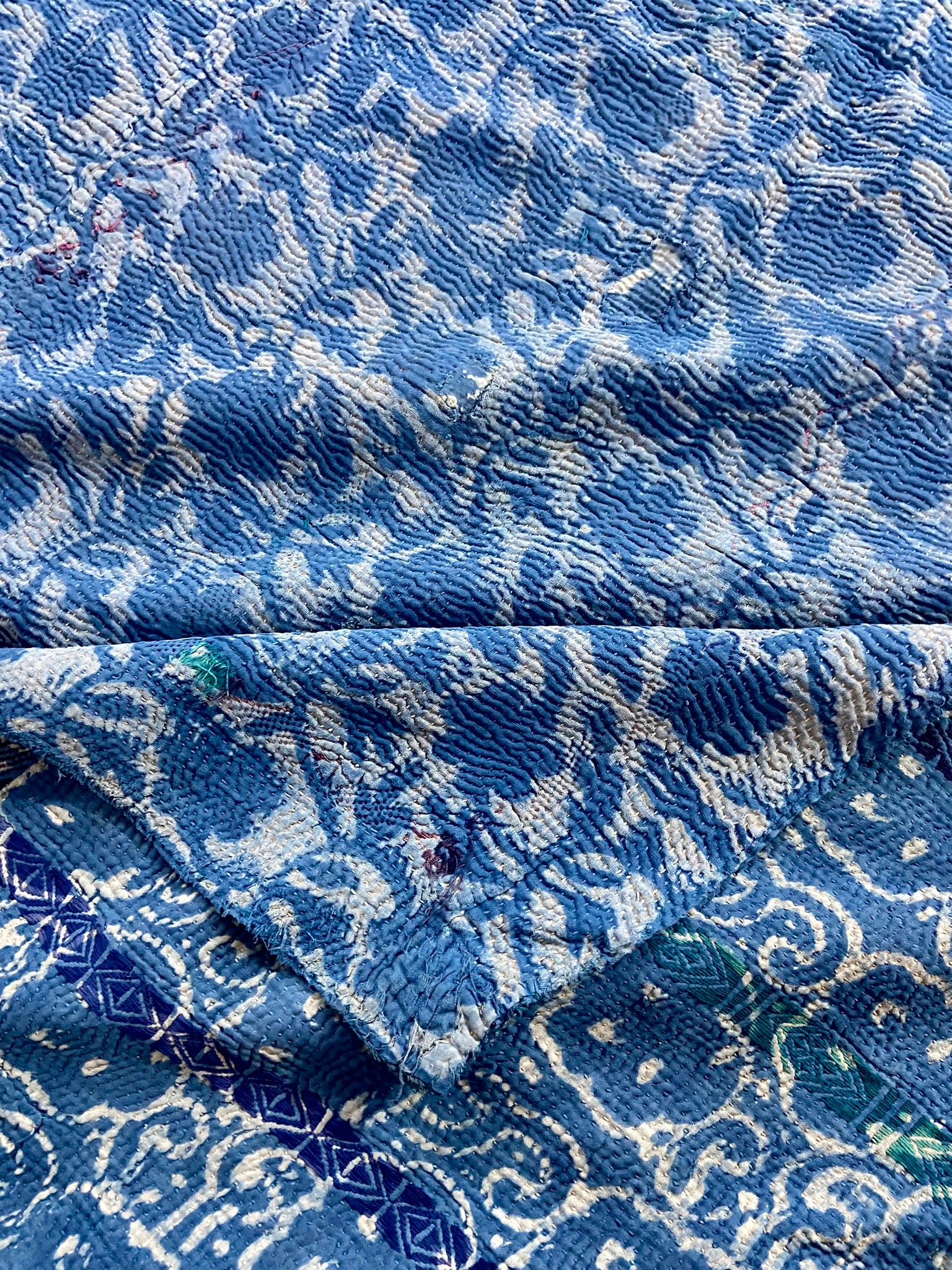 Ancient Rajasthani technique, Bedspread, Hand Made, DABU Printed, Ancient Rajasthani Technique ,Indigo 2024 Bedspread