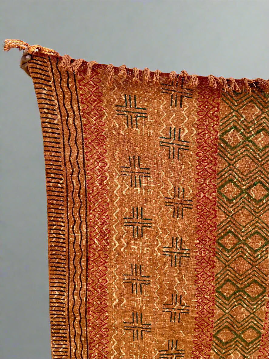 Rustic Boho Hand Printed Throw