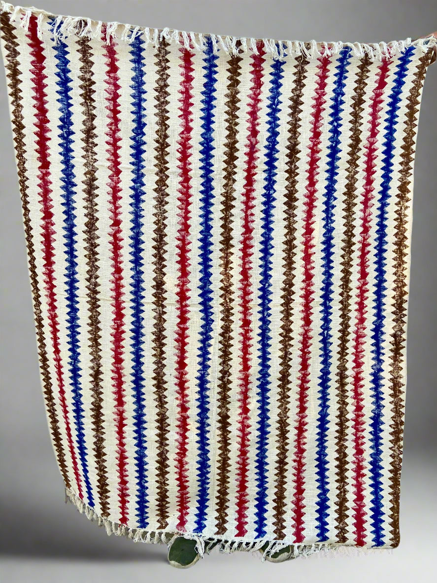 Bohemian Cotton Throw Blanket - Hand-Block Printed