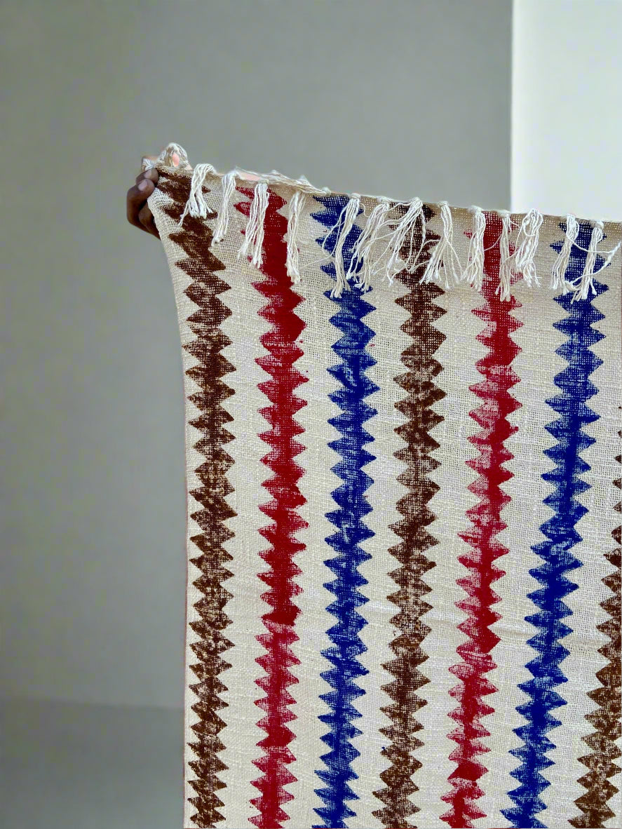 Bohemian Cotton Throw Blanket - Hand-Block Printed