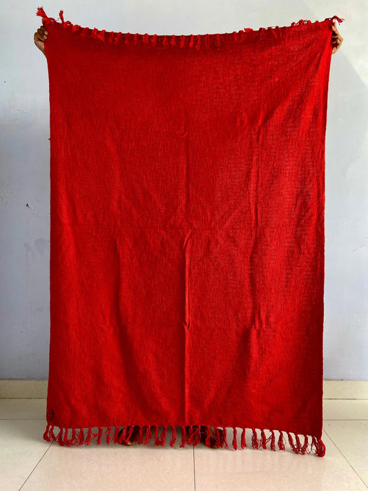 Red Cotton Sofa Throw Blanket
