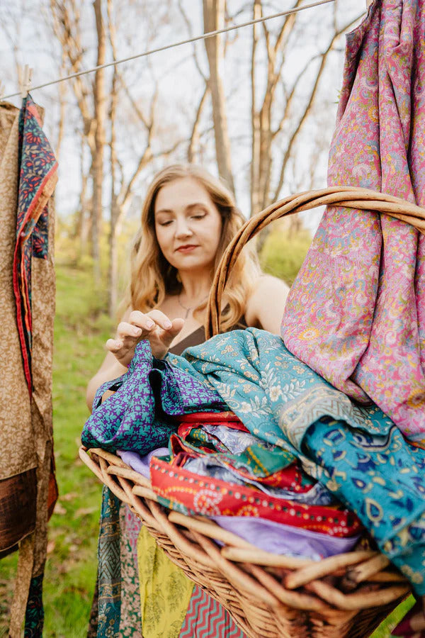 Silk Long Wrap Skirts