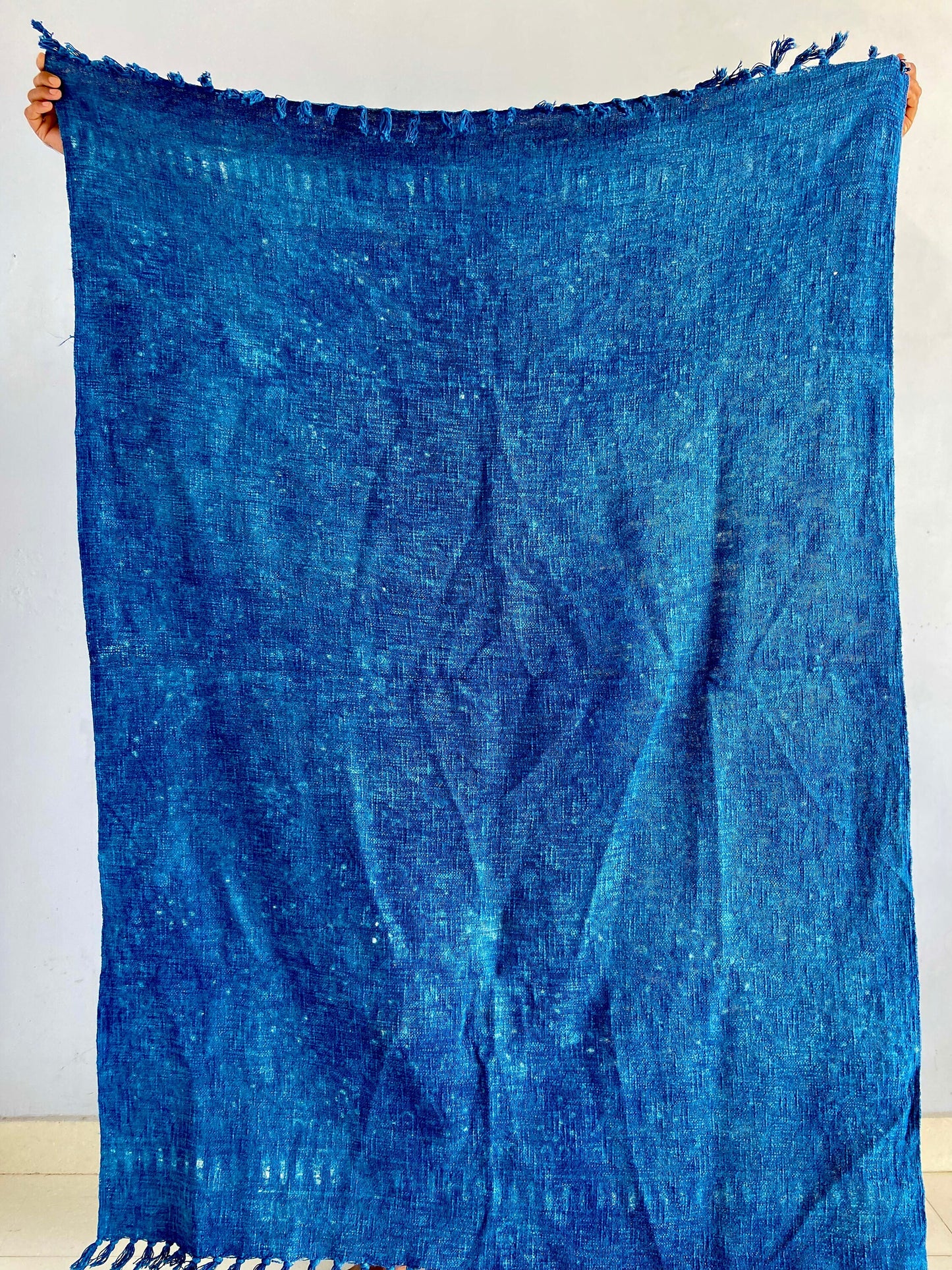 Indigo Printed Sofa Throw