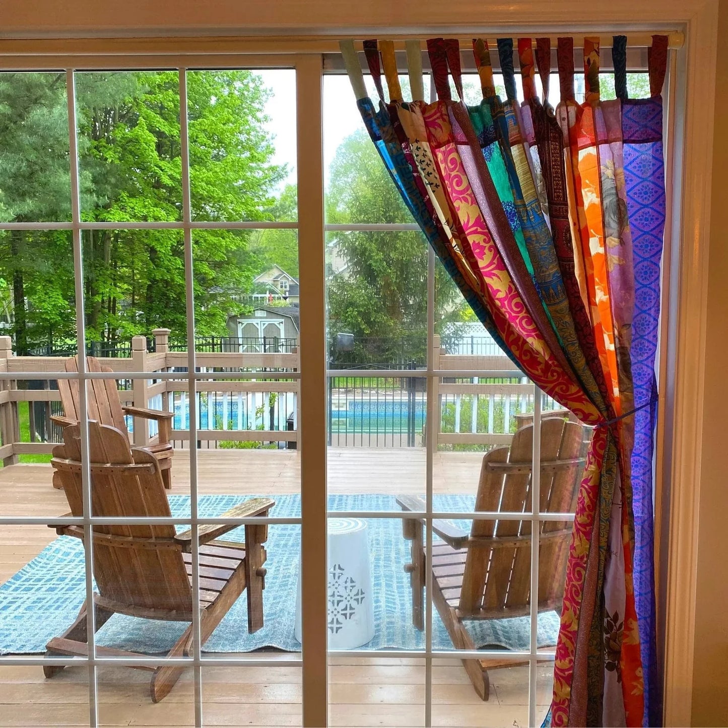 Sari Silk Curtains - handmade from recycled silk