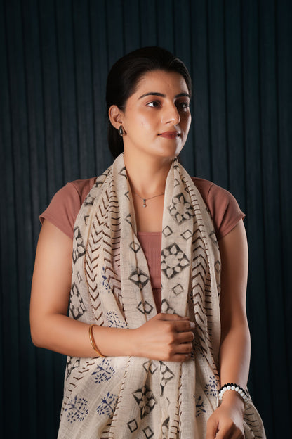 Cotton Hand-Block Printed Organic Scarf / Sarong