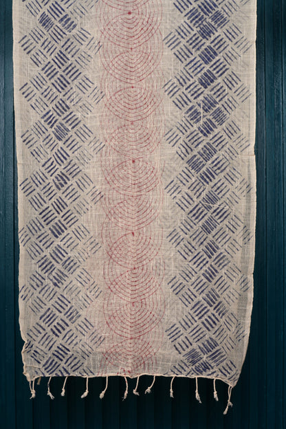 Cotton Hand-Block Printed Organic Scarf / Sarong