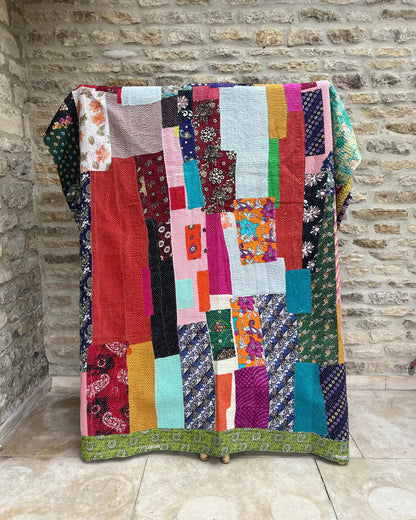 1940's Collective Pieces Handmade Cotton Vintage Patchwork Kantha Quilts - Wholesale Lot
