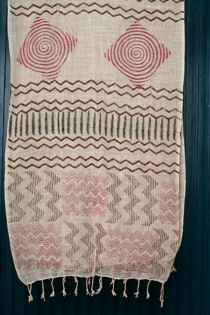 Cotton Hand-Block Printed Organic Scarf / Sarong