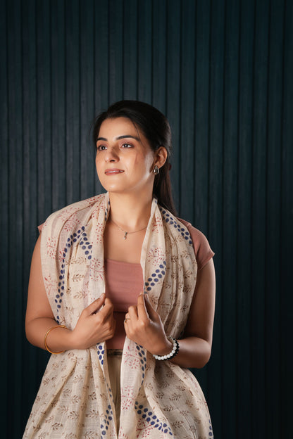 Cotton Hand-Block Printed Organic Scarf / Sarong