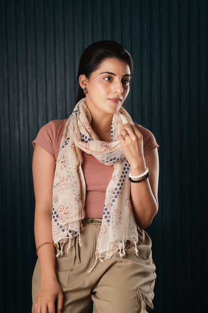 Cotton Hand-Block Printed Organic Scarf / Sarong