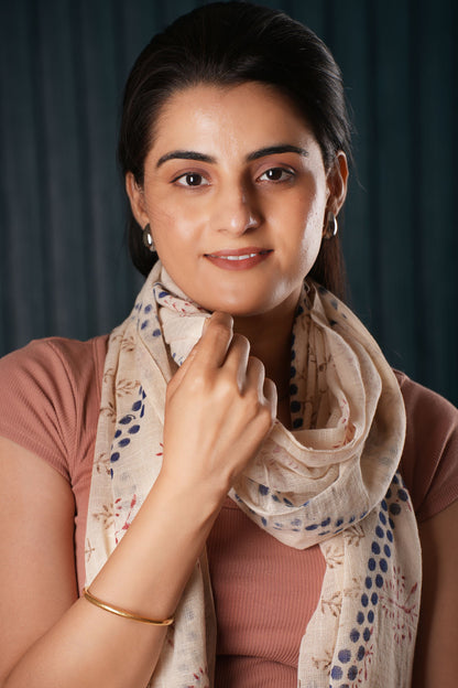 Cotton Hand-Block Printed Organic Scarf / Sarong