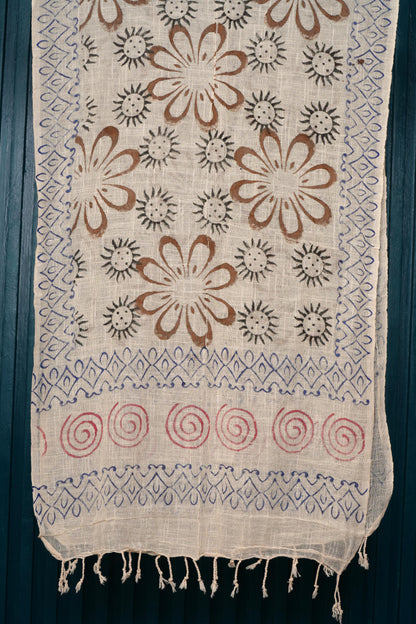 Cotton Printed Scarf Indian Boho Hand-Block Mud Cloth Printed Scarves