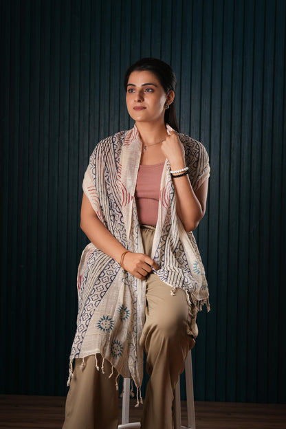 Cotton Printed Scarf Indian Boho Hand-Block Mud Cloth Printed Scarves