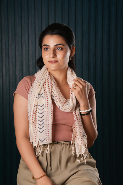 Cotton Printed Scarf Indian Boho Hand-Block Mud Cloth Printed Scarves