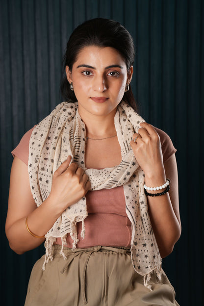 Cotton Printed Scarf Indian Boho Hand-Block Mud Cloth Printed Scarves
