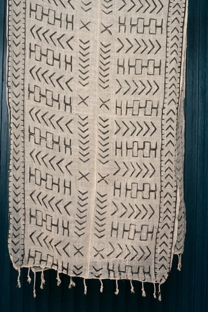 Cotton Printed Scarf Indian Boho Hand-Block Mud Cloth Printed Scarves