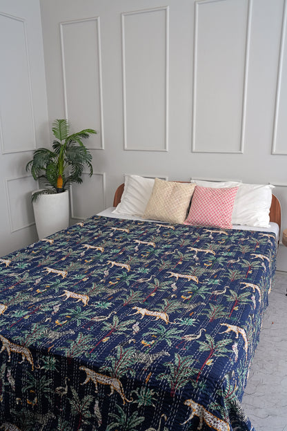 Navy Safari Kantha Quilt