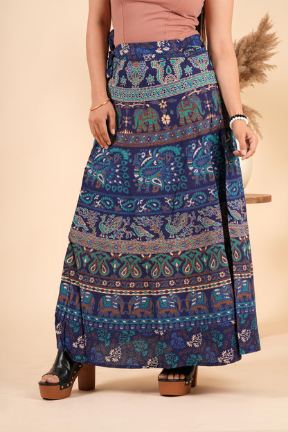 Handmade Cotton Vintage Indian Maxi Long Wrap Skirt