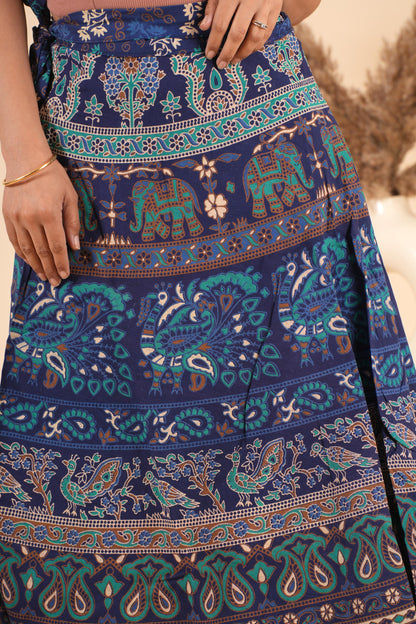 Handmade Cotton Vintage Indian Maxi Long Wrap Skirt