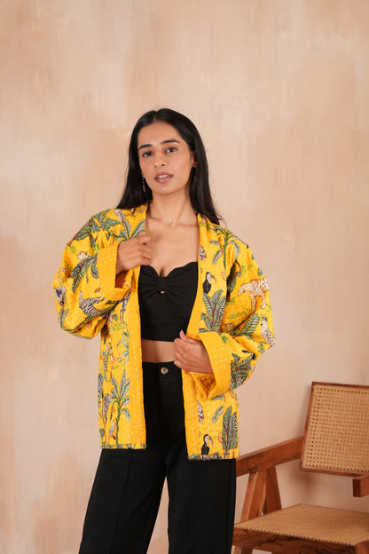 Safari Kantha Jacket - Yellow