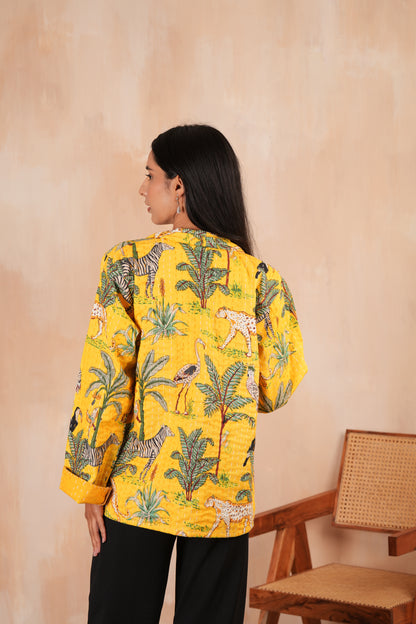 Safari Kantha Jacket - Yellow