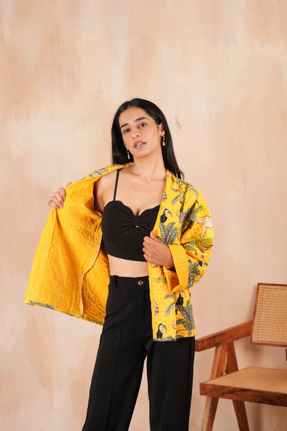 Safari Kantha Jacket - Yellow