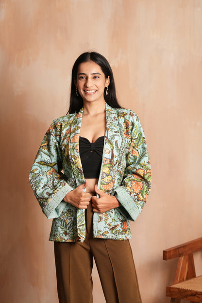 Cotton Printed Kantha Jacket