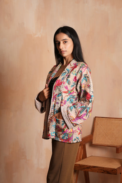 Beige Sparrow Kantha Jacket