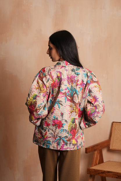 Beige Sparrow Kantha Jacket