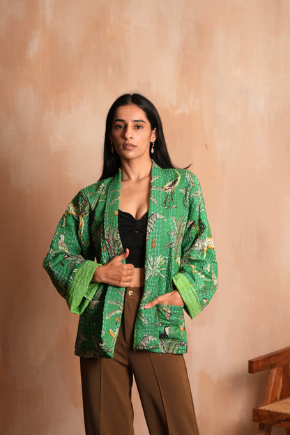 Animal Prints Safari Kantha Jacket