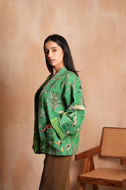 Animal Prints Safari Kantha Jacket