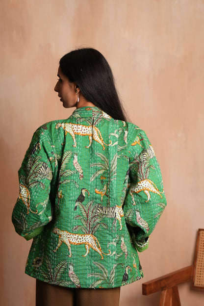Animal Prints Safari Kantha Jacket