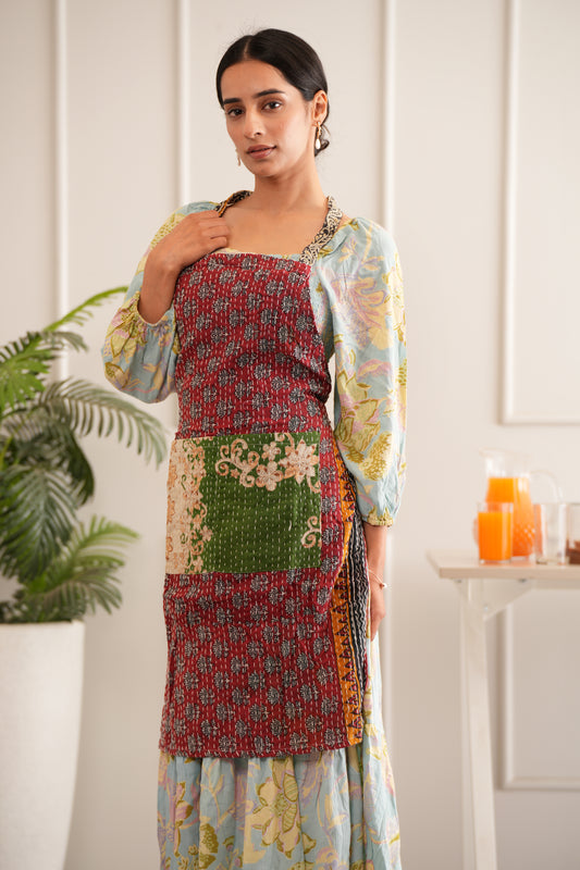Upcycled Vintage Cotton Kantha Aprons in Assorted Colors