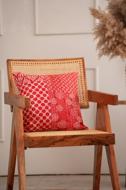 Red Patchwork Throw Pillow Case