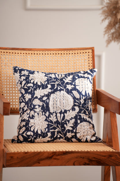 Cotton Kantha Pillowcase - Blue