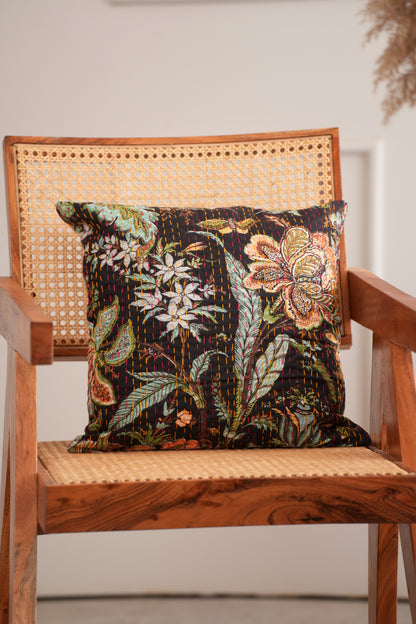 Black Cotton Pillow Cover