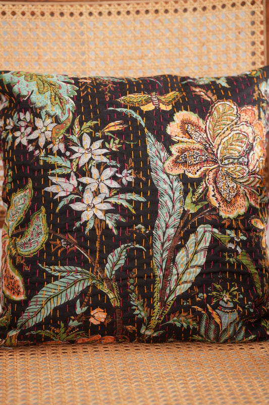 Black Cotton Pillow Cover