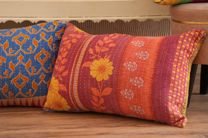 5 Pc's Handmade Cotton Vintage Reversible Kantha Cushion Covers