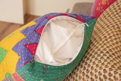 5 Pc's Handmade Cotton Vintage Reversible Kantha Cushion Covers