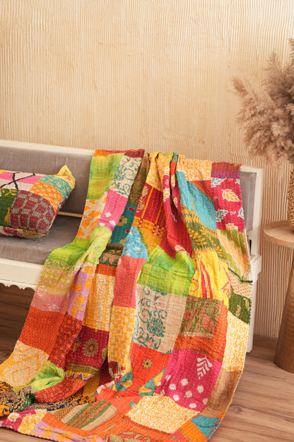 Patchwork Kantha Quilt