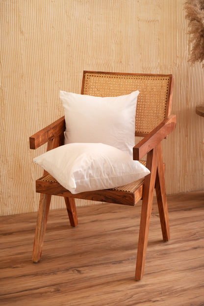 Solid White 2 Pc's Cushion Cover Set