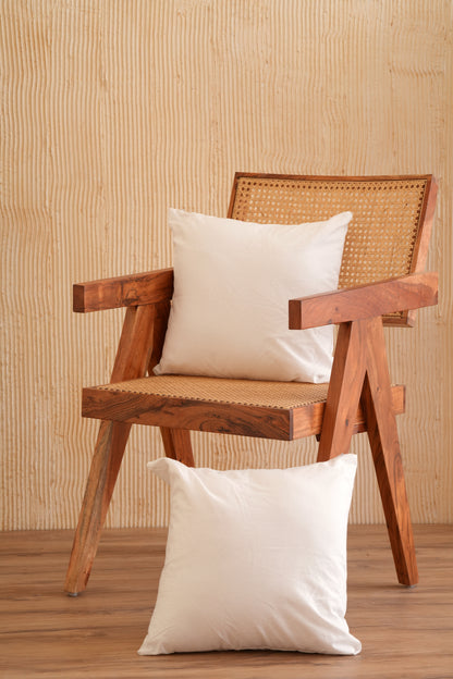 Solid White 2 Pc's Cushion Cover Set