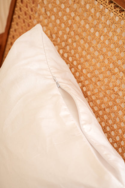 Solid White 2 Pc's Cushion Cover Set