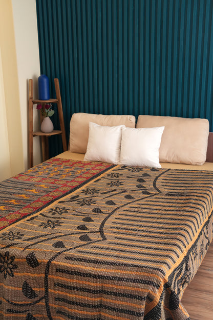 Indian Cotton Handmade Vintage Reversible Kantha Quilts